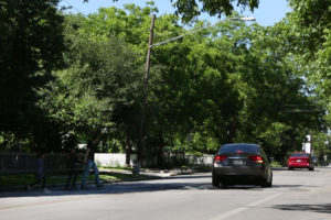 Duval Street in Hyde Park has speed bumps scattered along the street to slow down drivers. CREDIT GABRIEL CRISTÓVER PÉREZ/KUT NEWS