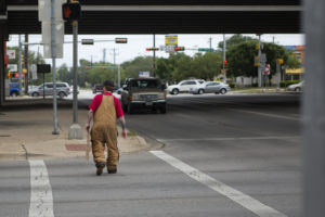In 2015, 30 pedestrians were fatally hit by cars on Austin's roads. Many of them were homeless. The city's Vision Zero plan includes reducing homelessness by 2025. CREDIT MIGUEL GUTIERREZ JR./ KUT NEWS