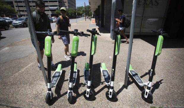 LimeBike scooters