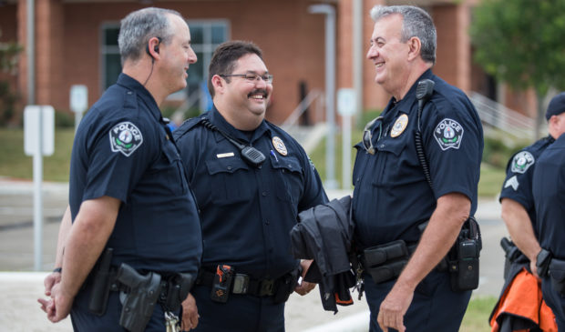 police officers laughing