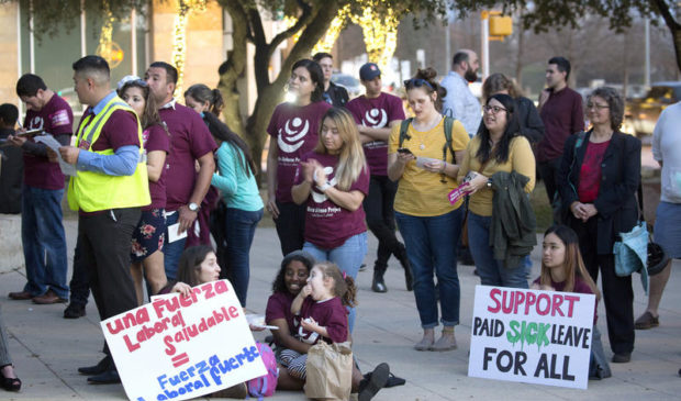 activists in support of paid sick leave ordinance