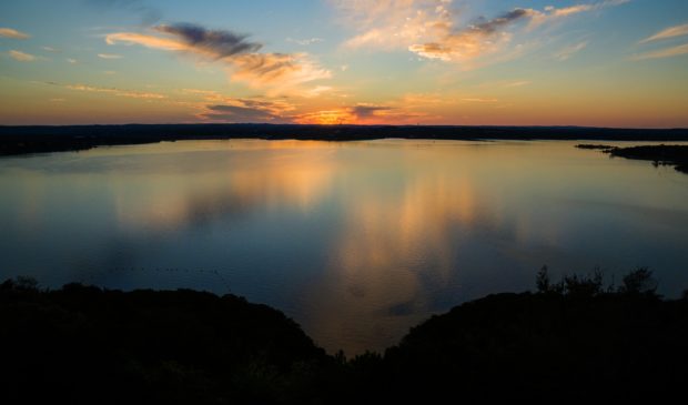 lake travis at sunset